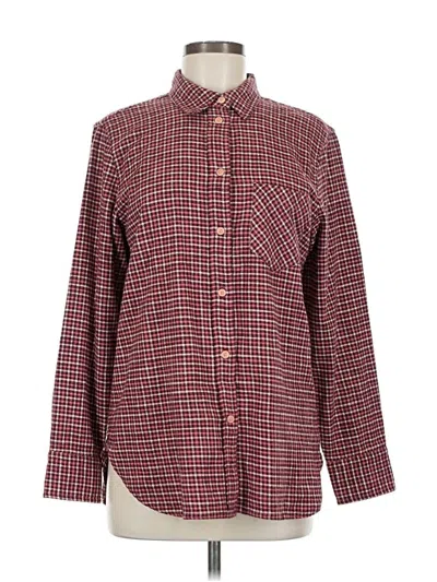 Pre-owned Jcrew Long Sleeve Button Down Shirt In Burgundy