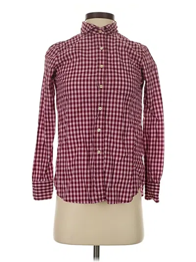 Pre-owned Jcrew Long Sleeve Button Down Shirt In Burgundy