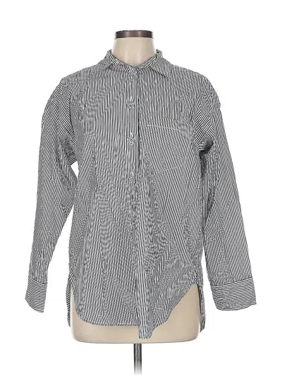 Pre-owned Jcrew Long Sleeve Button Down Shirt In Gray