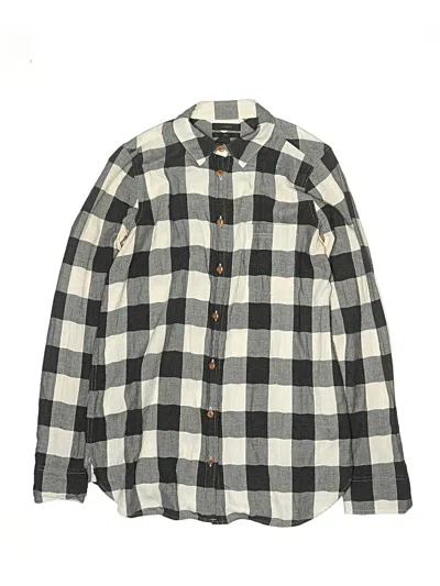 Pre-owned Jcrew Kids' Long Sleeve Button Down Shirt In Gray