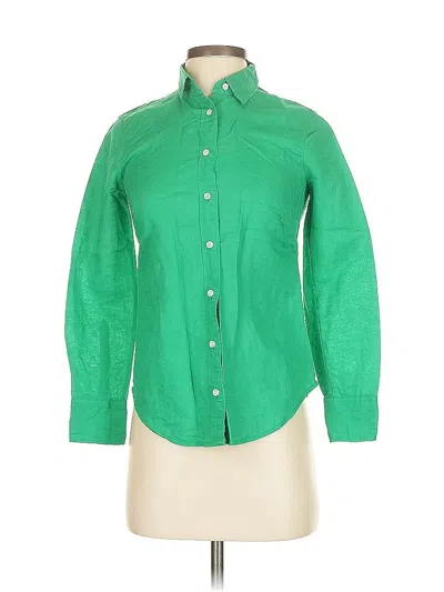 Pre-owned Jcrew Long Sleeve Button Down Shirt In Green