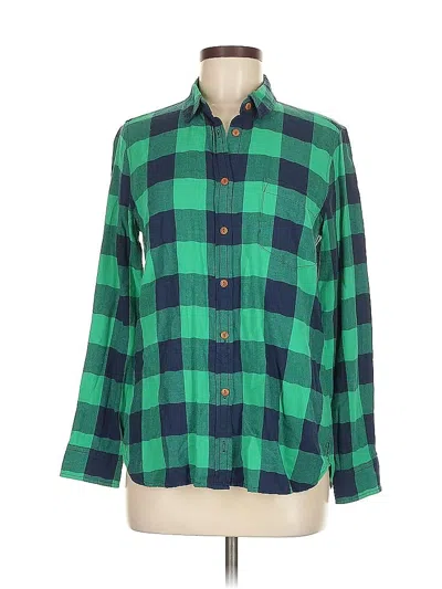 Pre-owned Jcrew Long Sleeve Button Down Shirt In Green