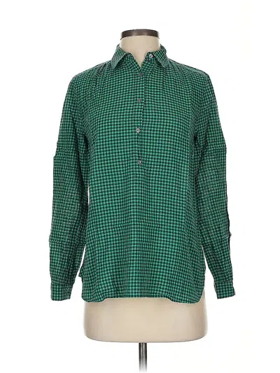 Pre-owned Jcrew Long Sleeve Button Down Shirt In Green