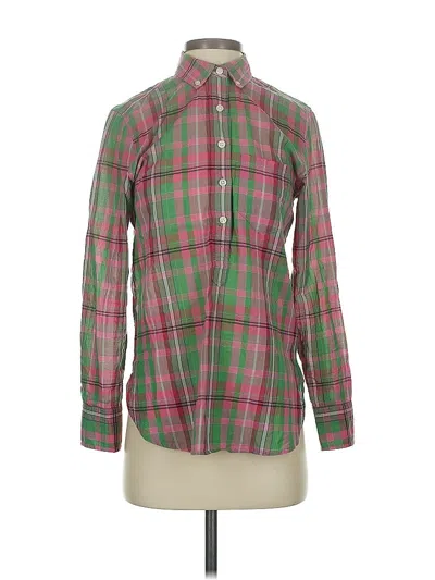 Pre-owned Jcrew Long Sleeve Button Down Shirt In Green