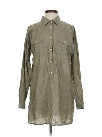 Pre-owned Jcrew Long Sleeve Button Down Shirt In Green