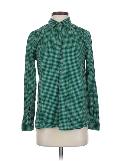 Pre-owned Jcrew Long Sleeve Button Down Shirt In Green