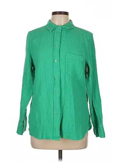 Pre-owned Jcrew Long Sleeve Button Down Shirt In Green