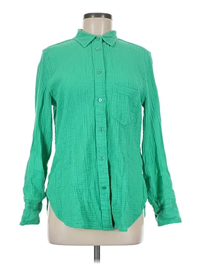 Pre-owned Jcrew Long Sleeve Button Down Shirt In Green