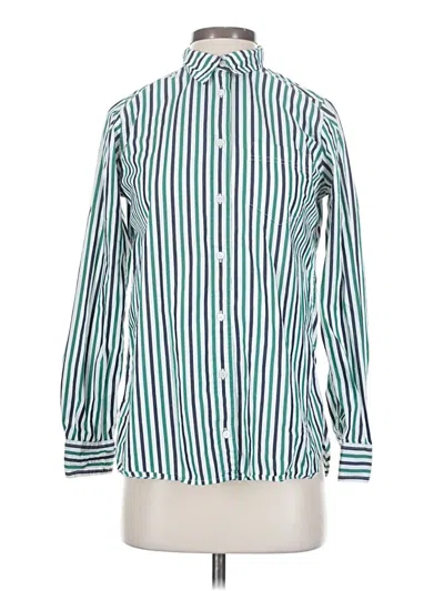 Pre-owned Jcrew Long Sleeve Button Down Shirt In Green