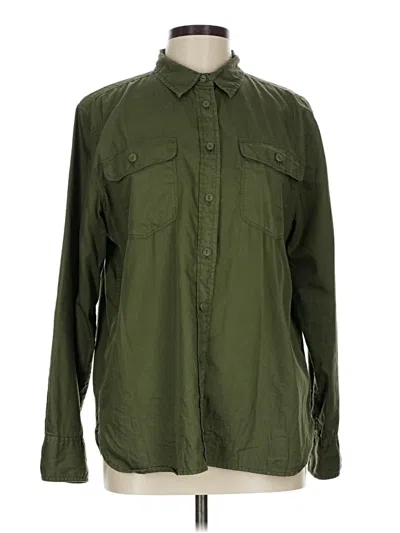 Pre-owned Jcrew Long Sleeve Button Down Shirt In Green
