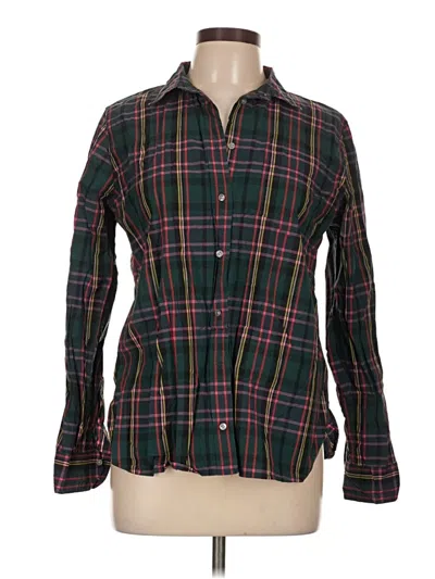 Pre-owned Jcrew Long Sleeve Button Down Shirt In Green