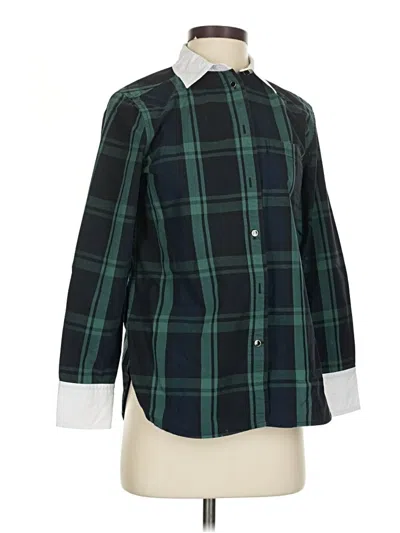 Pre-owned Jcrew Long Sleeve Button Down Shirt In Green