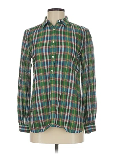 Pre-owned Jcrew Long Sleeve Button Down Shirt In Green