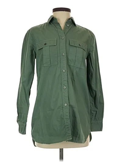 Pre-owned Jcrew Long Sleeve Button Down Shirt In Green