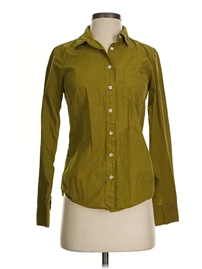 Pre-owned Jcrew Long Sleeve Button Down Shirt In Green