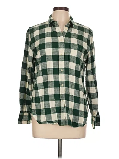 Pre-owned Jcrew Long Sleeve Button Down Shirt In Green