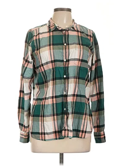 Pre-owned Jcrew Long Sleeve Button Down Shirt In Green