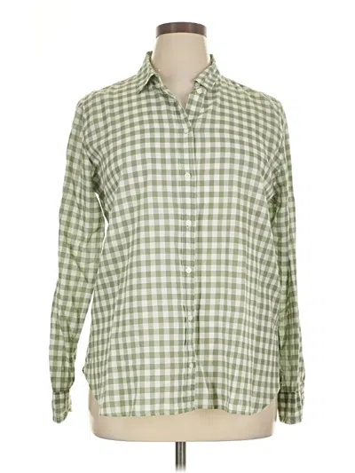 Pre-owned Jcrew Long Sleeve Button Down Shirt In Green