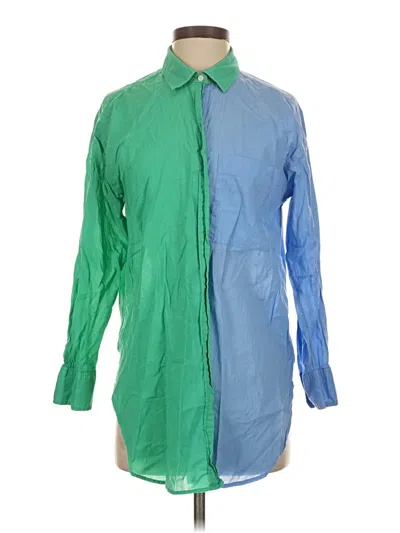 Pre-owned Jcrew Long Sleeve Button Down Shirt In Green