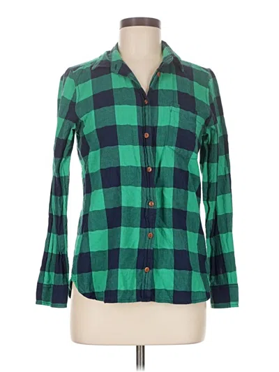 Pre-owned Jcrew Long Sleeve Button Down Shirt In Green