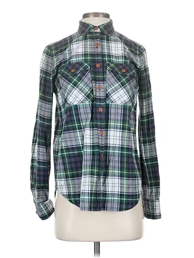 Pre-owned Jcrew Long Sleeve Button Down Shirt In Green