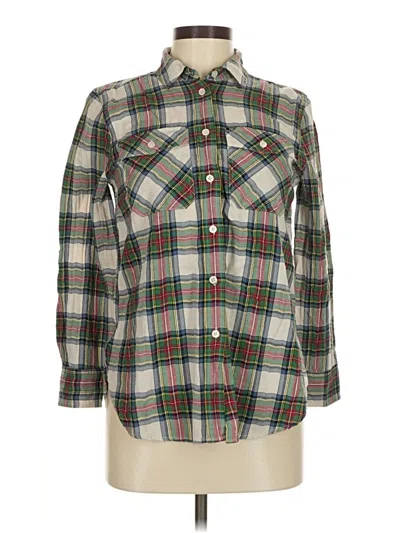 Pre-owned Jcrew Long Sleeve Button Down Shirt In Green