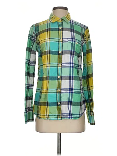 Pre-owned Jcrew Long Sleeve Button Down Shirt In Green