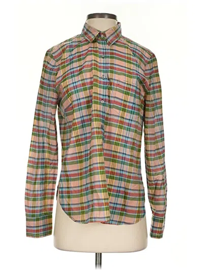 Pre-owned Jcrew Long Sleeve Button Down Shirt In Green
