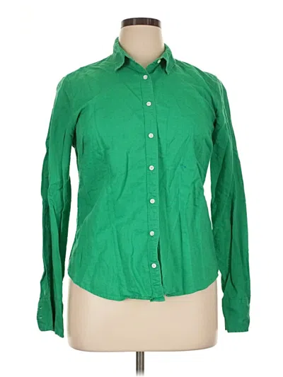 Pre-owned Jcrew Long Sleeve Button Down Shirt In Green