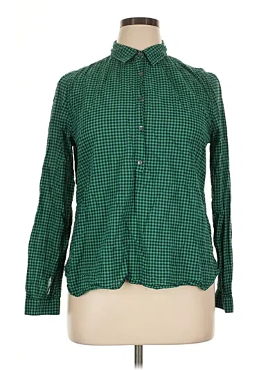 Pre-owned Jcrew Long Sleeve Button Down Shirt In Green