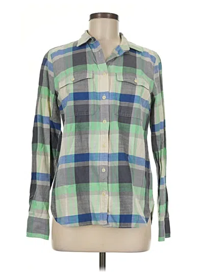 Pre-owned Jcrew Long Sleeve Button Down Shirt In Green