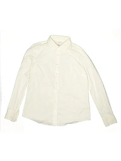 Pre-owned Jcrew Kids' Long Sleeve Button Down Shirt In Ivory