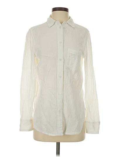 Pre-owned Jcrew Long Sleeve Button Down Shirt In Ivory