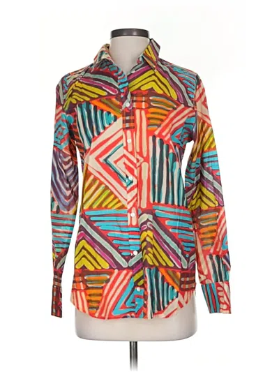 Pre-owned Jcrew Long Sleeve Button Down Shirt In Orange