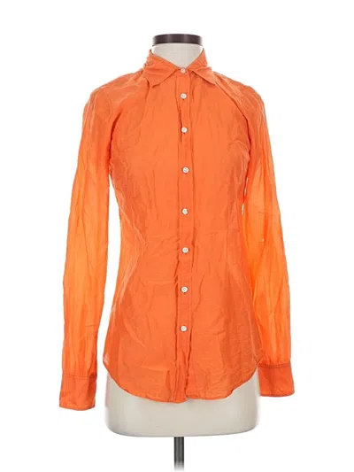 Pre-owned Jcrew Long Sleeve Button Down Shirt In Orange