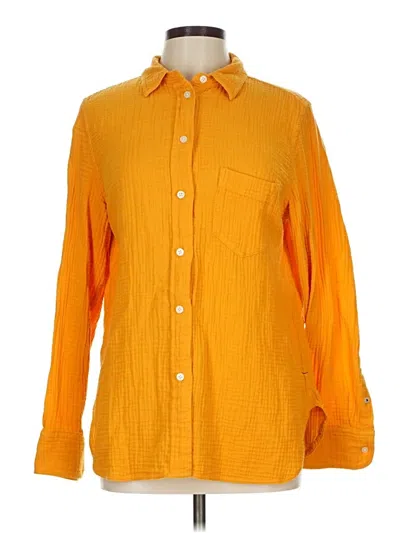 Pre-owned Jcrew Long Sleeve Button Down Shirt In Orange