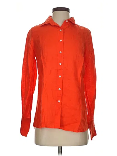 Pre-owned Jcrew Long Sleeve Button Down Shirt In Orange