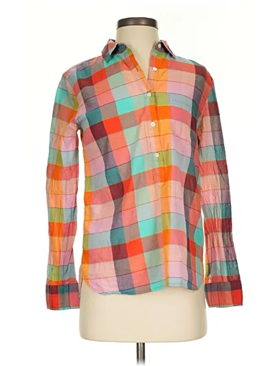 Pre-owned Jcrew Long Sleeve Button Down Shirt In Orange