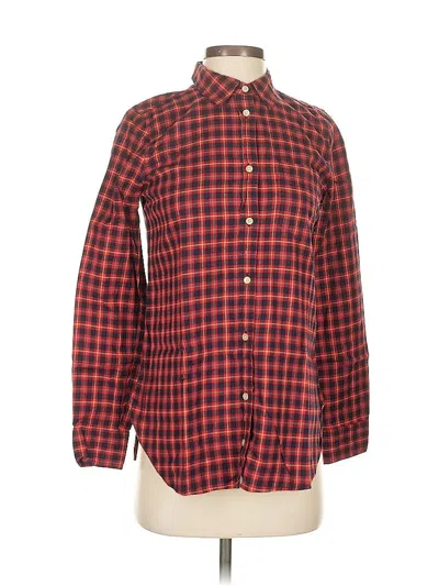 Pre-owned Jcrew Long Sleeve Button Down Shirt In Red