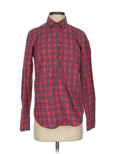 Pre-owned Jcrew Long Sleeve Button Down Shirt In Red