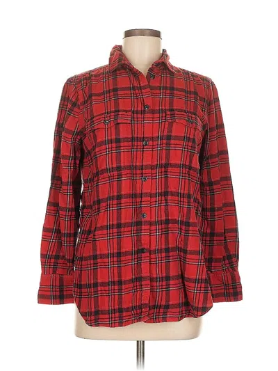 Pre-owned Jcrew Long Sleeve Button Down Shirt In Red
