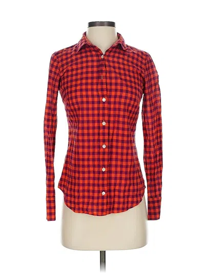 Pre-owned Jcrew Long Sleeve Button Down Shirt In Red