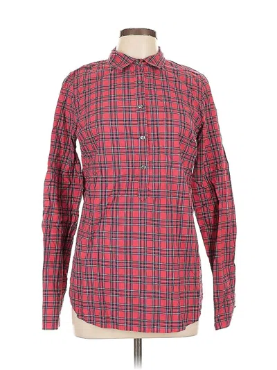 Pre-owned Jcrew Long Sleeve Button Down Shirt In Red