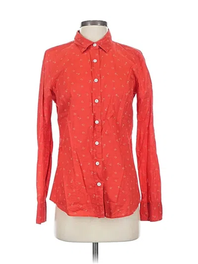 Pre-owned Jcrew Long Sleeve Button Down Shirt In Red