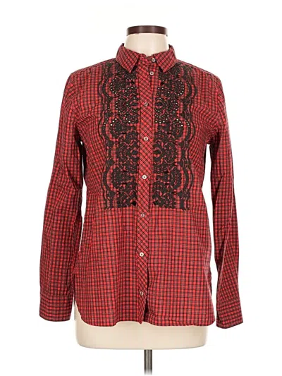 Pre-owned Jcrew Long Sleeve Button Down Shirt In Red