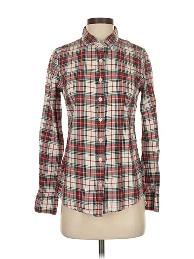 Pre-owned Jcrew Long Sleeve Button Down Shirt In Red