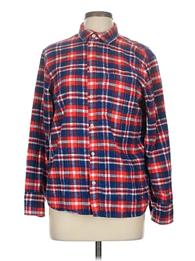 Pre-owned Jcrew Long Sleeve Button Down Shirt In Red