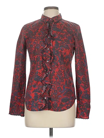 Pre-owned Jcrew Long Sleeve Button Down Shirt In Red