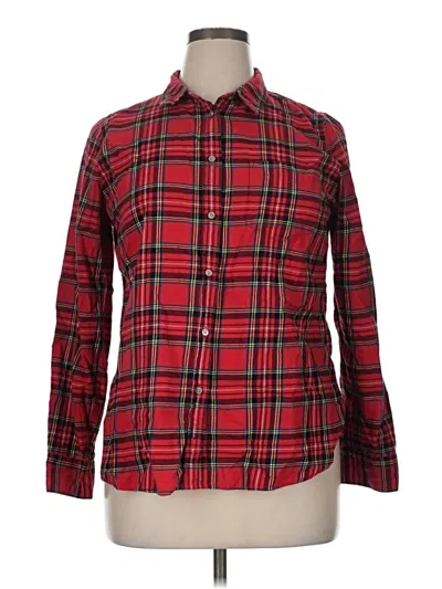 Pre-owned Jcrew Long Sleeve Button Down Shirt In Red