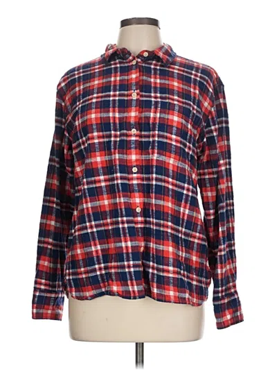 Pre-owned Jcrew Long Sleeve Button Down Shirt In Red